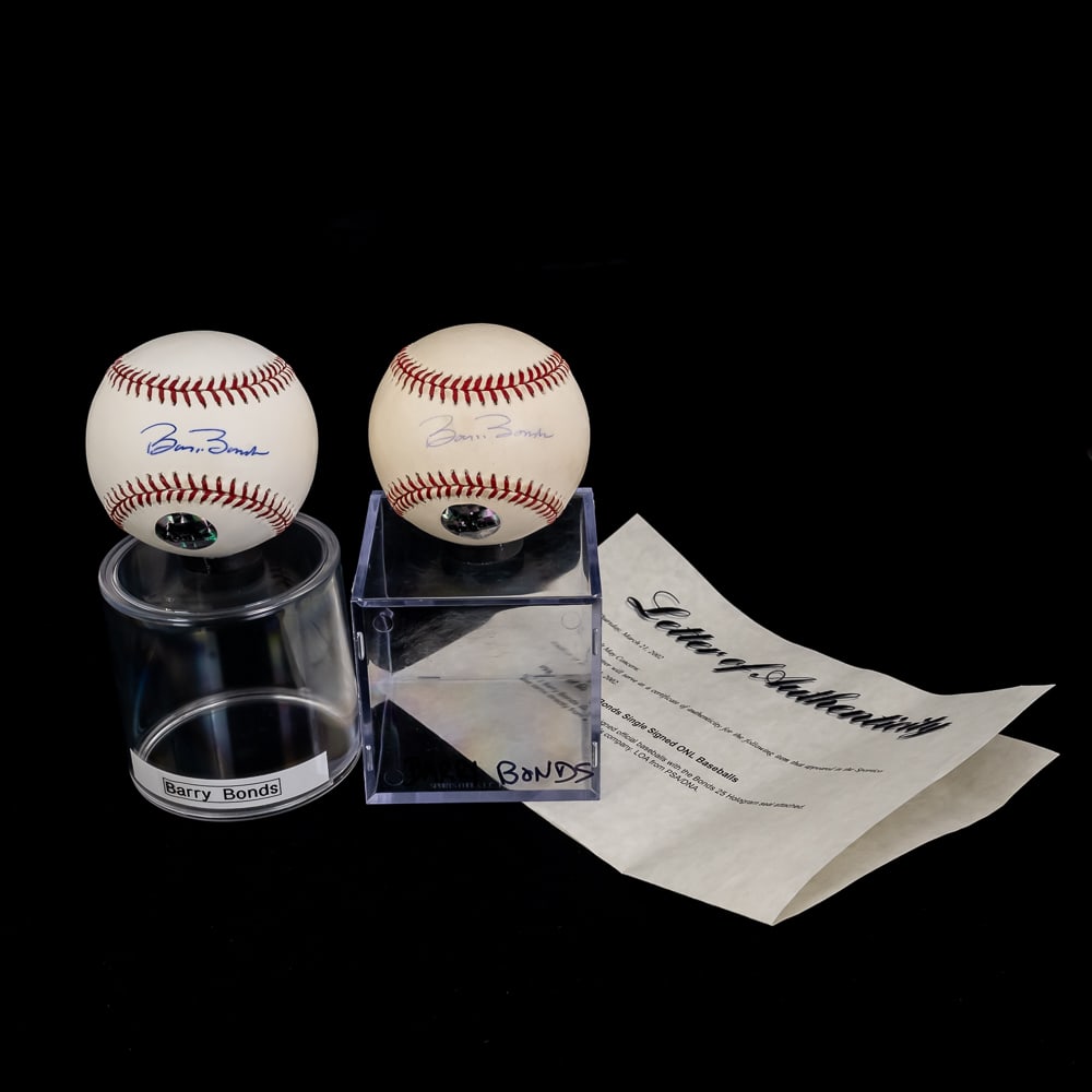 (2)Barry Bonds Autographed ONL MLB Baseballs w COA (1 of 8)