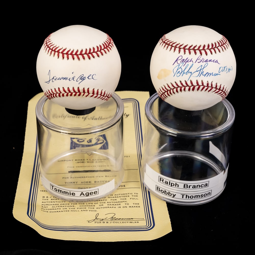 Branca Thomson & T Agee Al Jackson AUTO Baseballs (1 of 6)