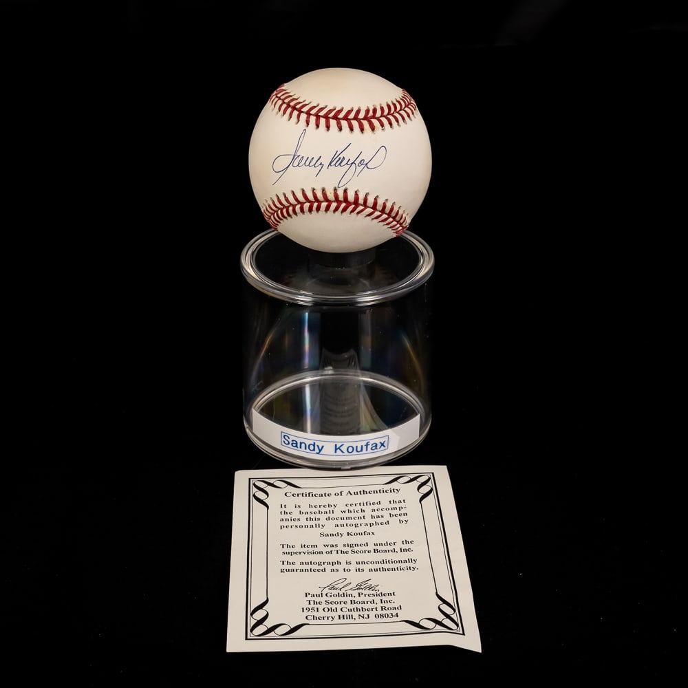 Sandy Koufax Autographed NL MLB Baseball w COA (1 of 4)