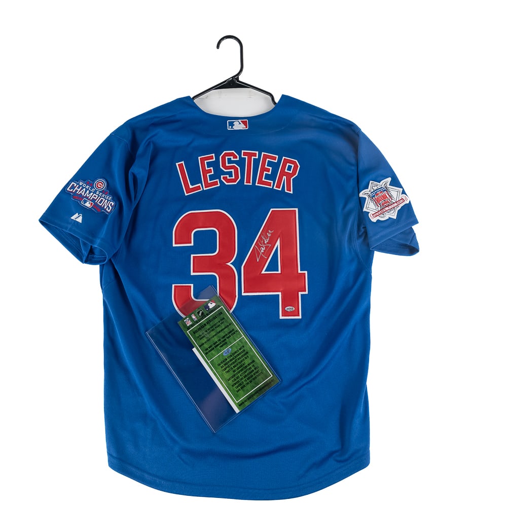 Jon Lester Autographed 2016 WS Cubs Jersey w COA (1 of 7)
