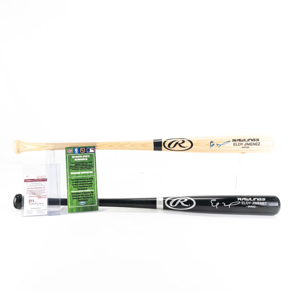 (2)Eloy Jimenez Autographed Rawlings Pro Bats COA (1 of 8)