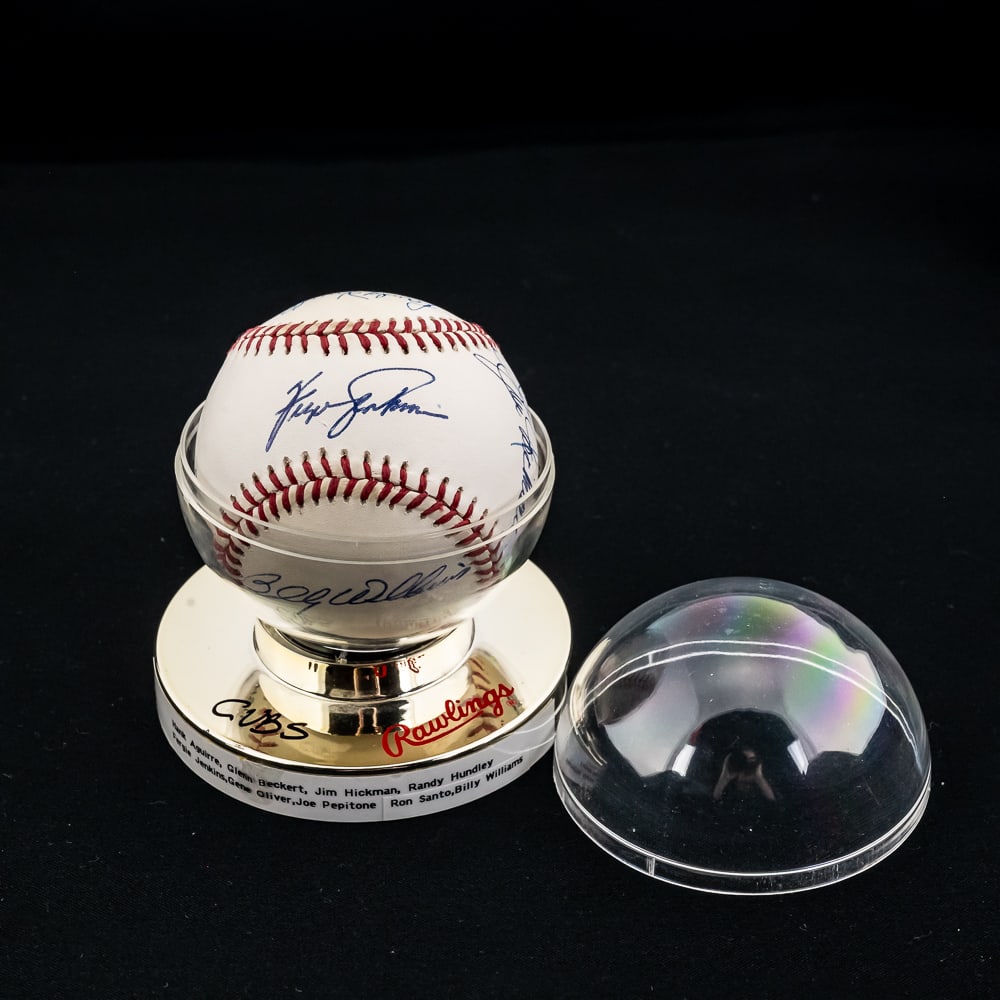 (9)1970 Cubs Autographed Baseball Jenkins Santo + (1 of 7)