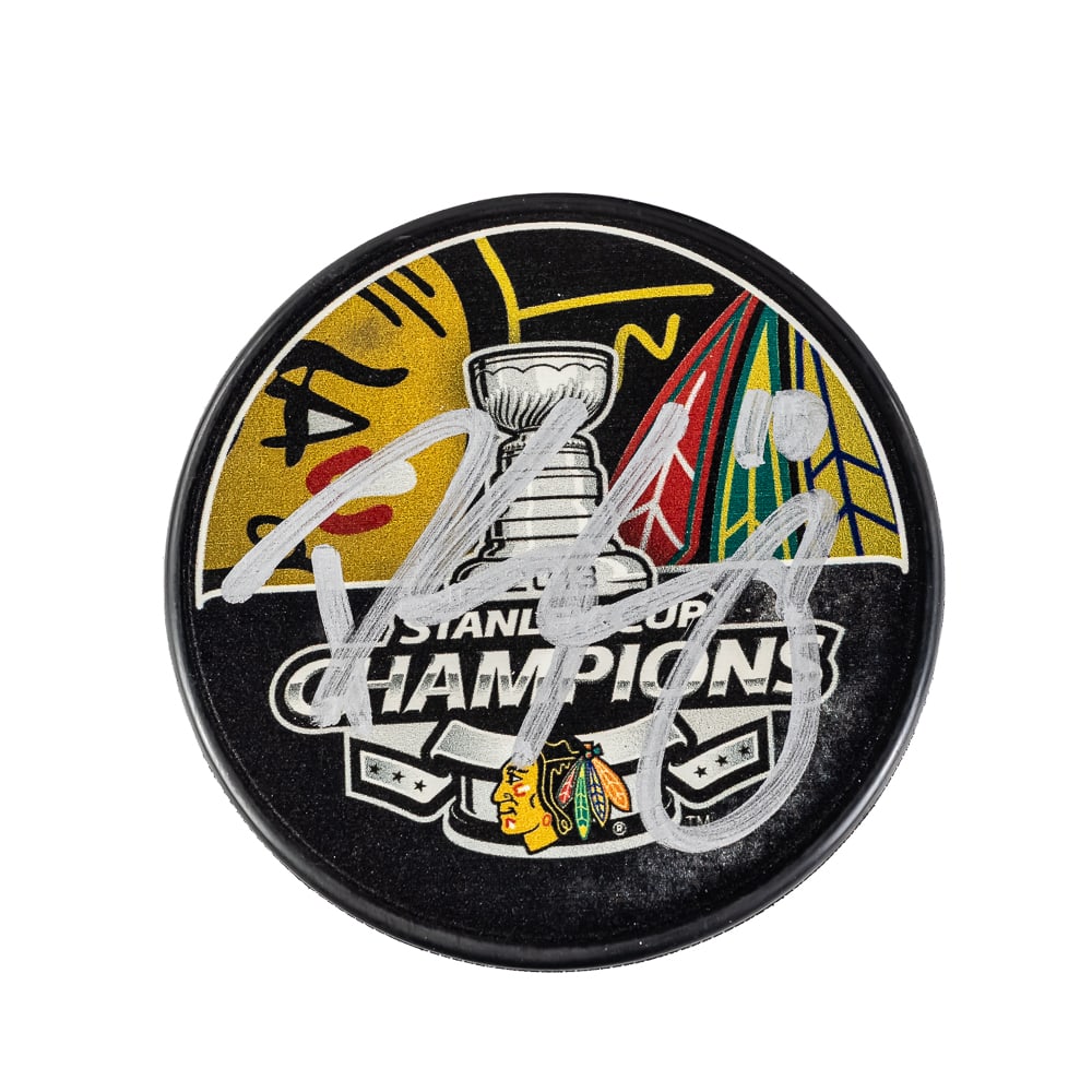 Patrick Sharp Signed '13 Stanley Cup Champion Puck - 2