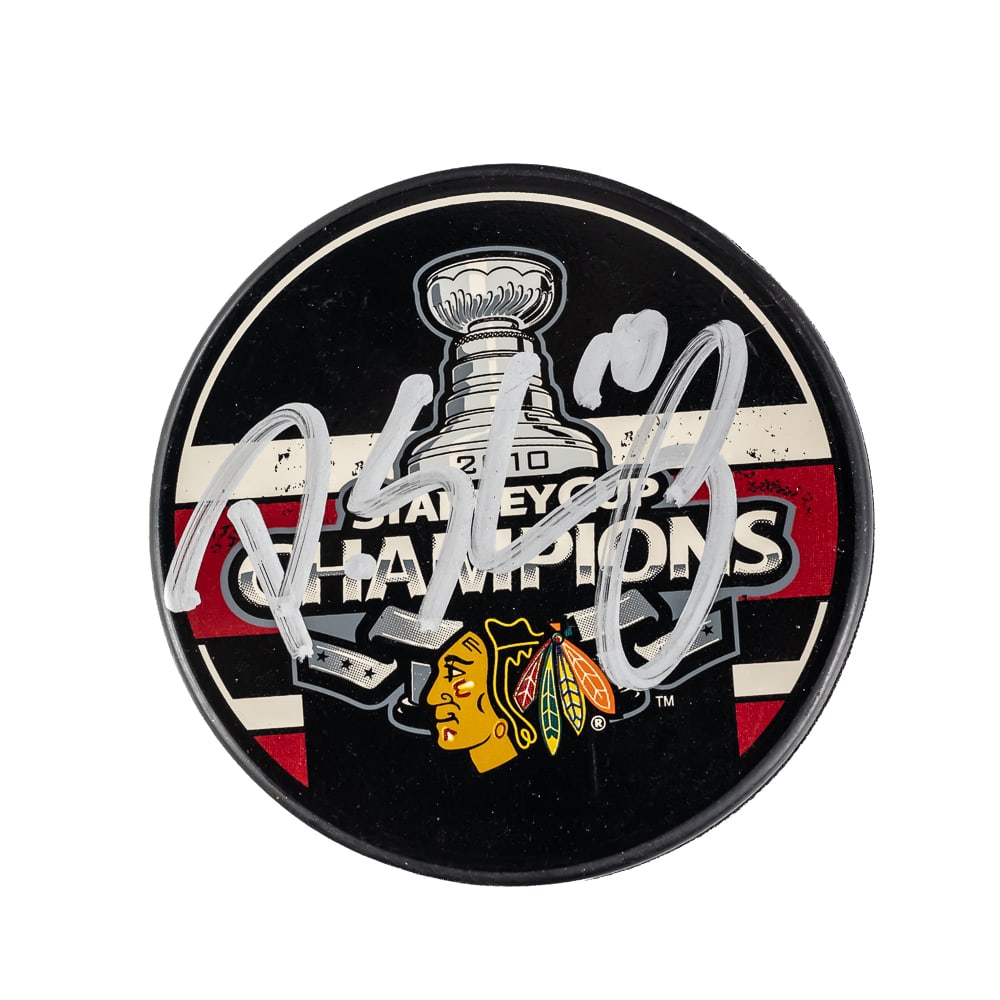 Patrick Sharp Signed '10 Stanley Cup Champion Puck - 2