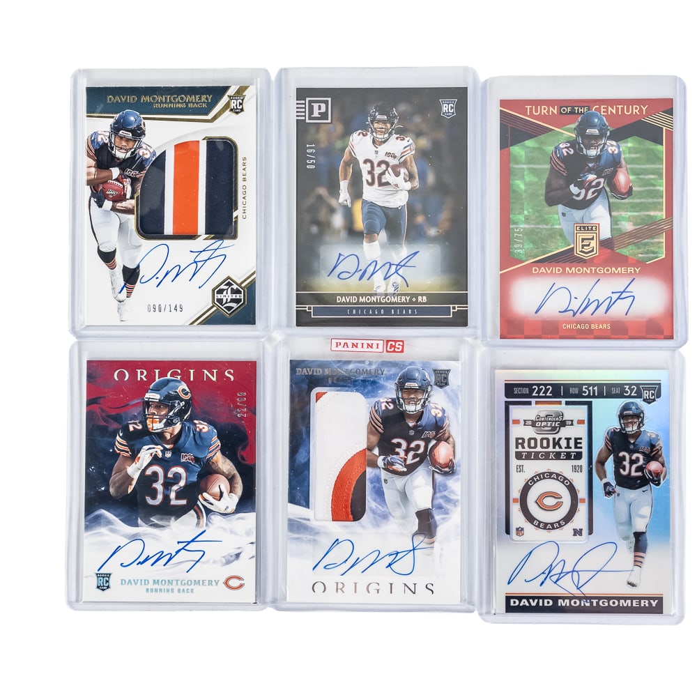 Chicago Bears David Montgomery Auto # Patch Cards - 2