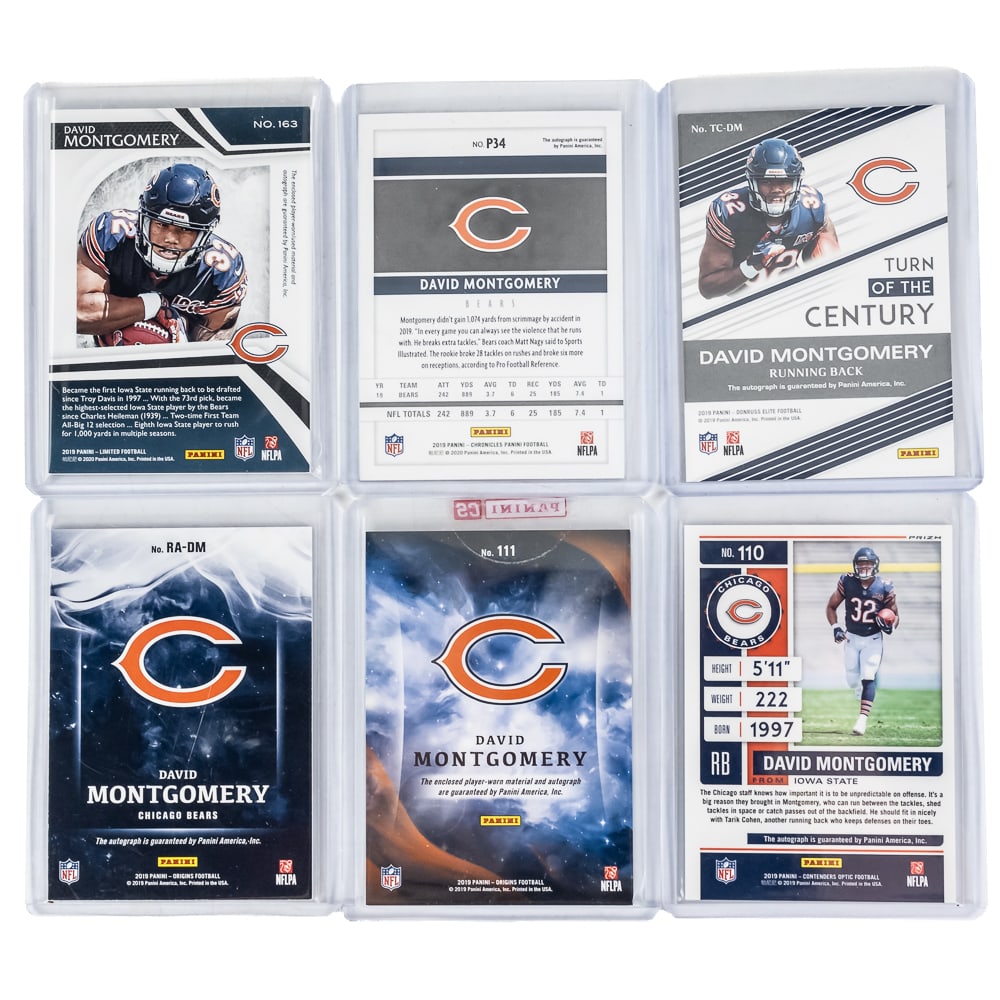 Chicago Bears David Montgomery Auto # Patch Cards - 3
