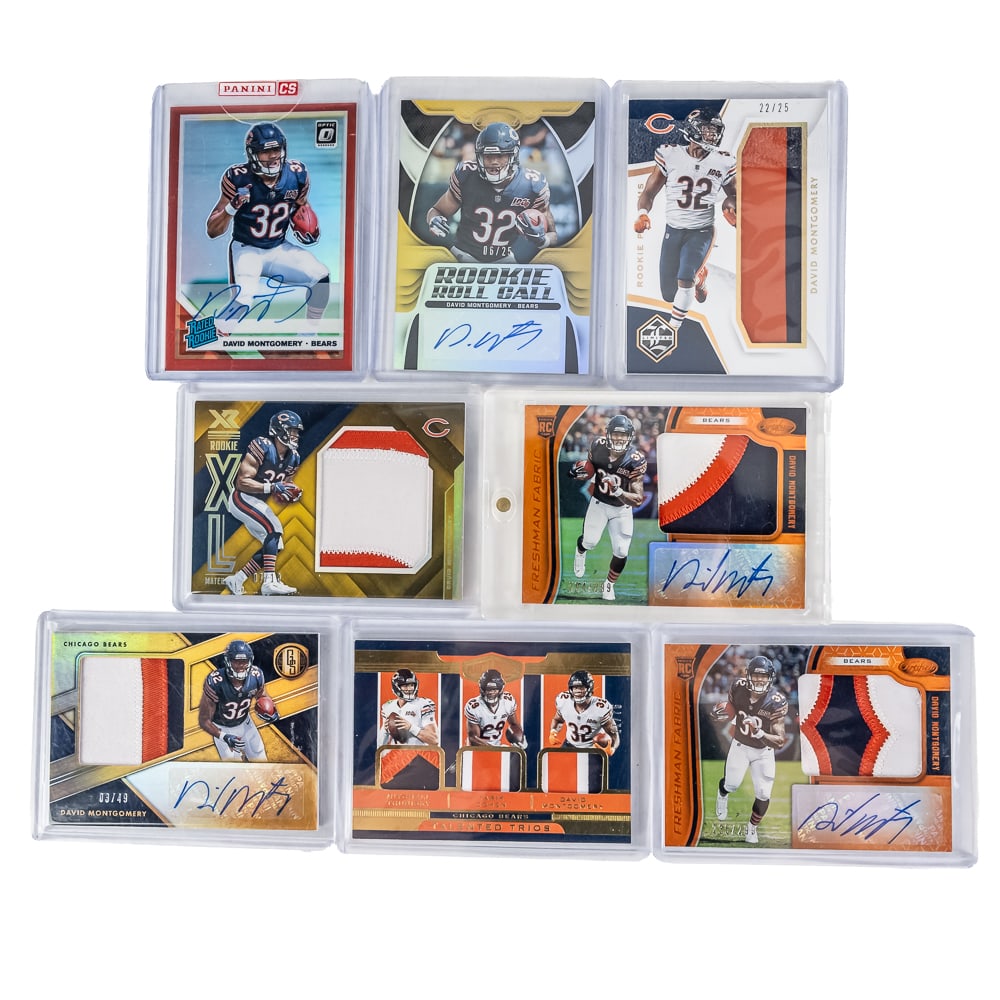 Chicago Bears David Montgomery Auto # Patch Cards - 4