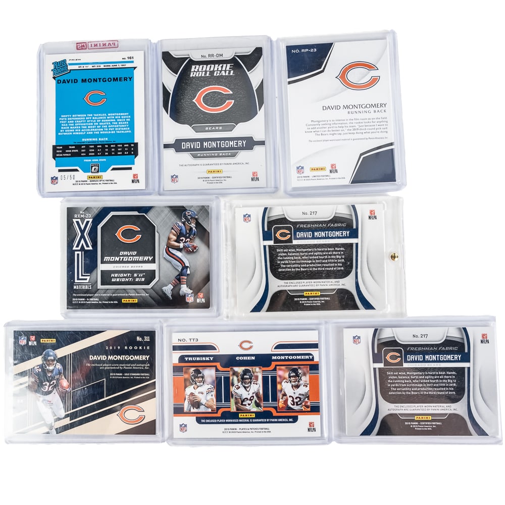 Chicago Bears David Montgomery Auto # Patch Cards - 5
