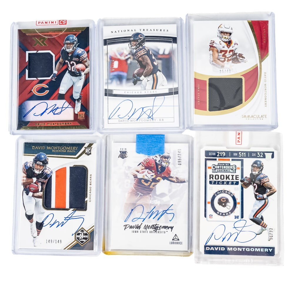Chicago Bears David Montgomery Auto # Patch Cards - 2