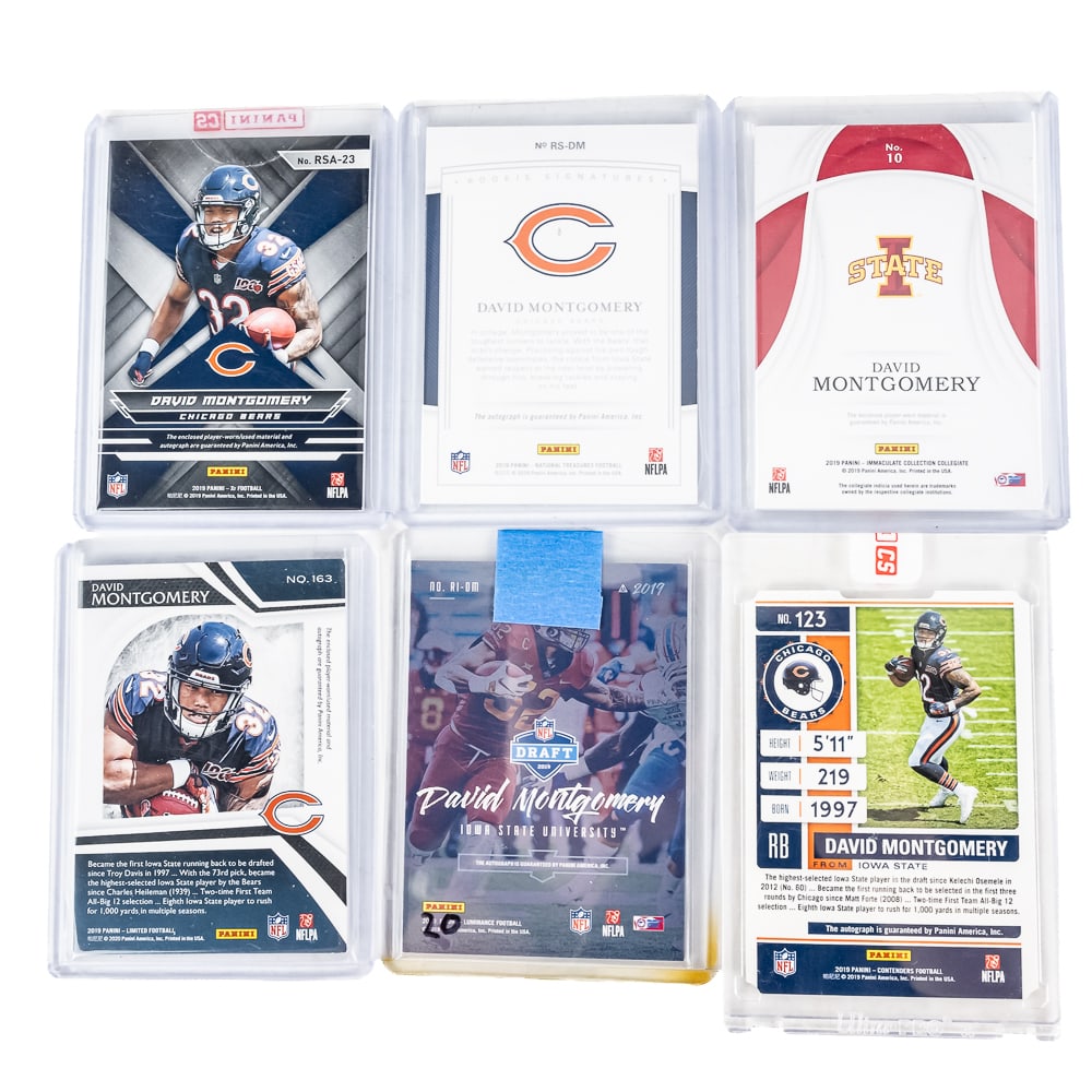 Chicago Bears David Montgomery Auto # Patch Cards - 3