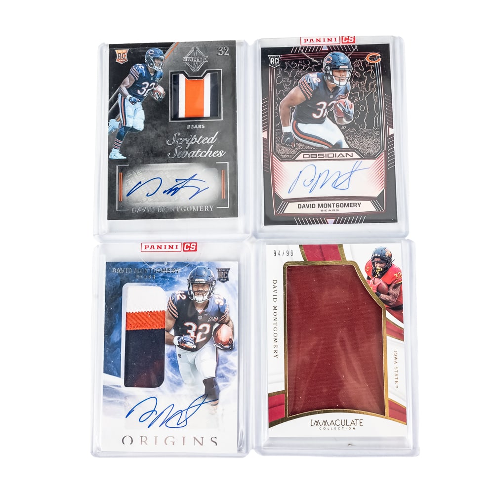Chicago Bears David Montgomery Auto # Patch Cards - 4