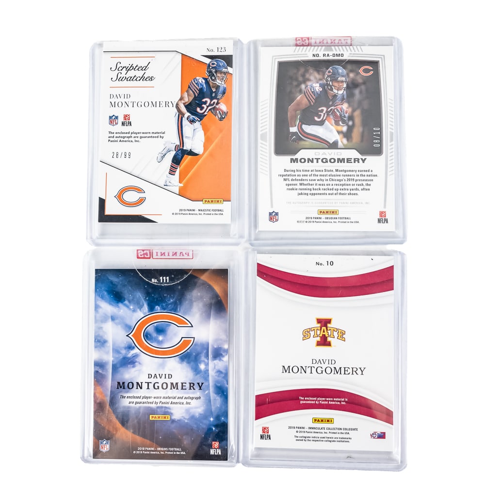 Chicago Bears David Montgomery Auto # Patch Cards - 5