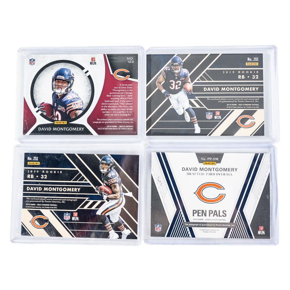 Chicago Bears David Montgomery Auto # Patch Cards - 7