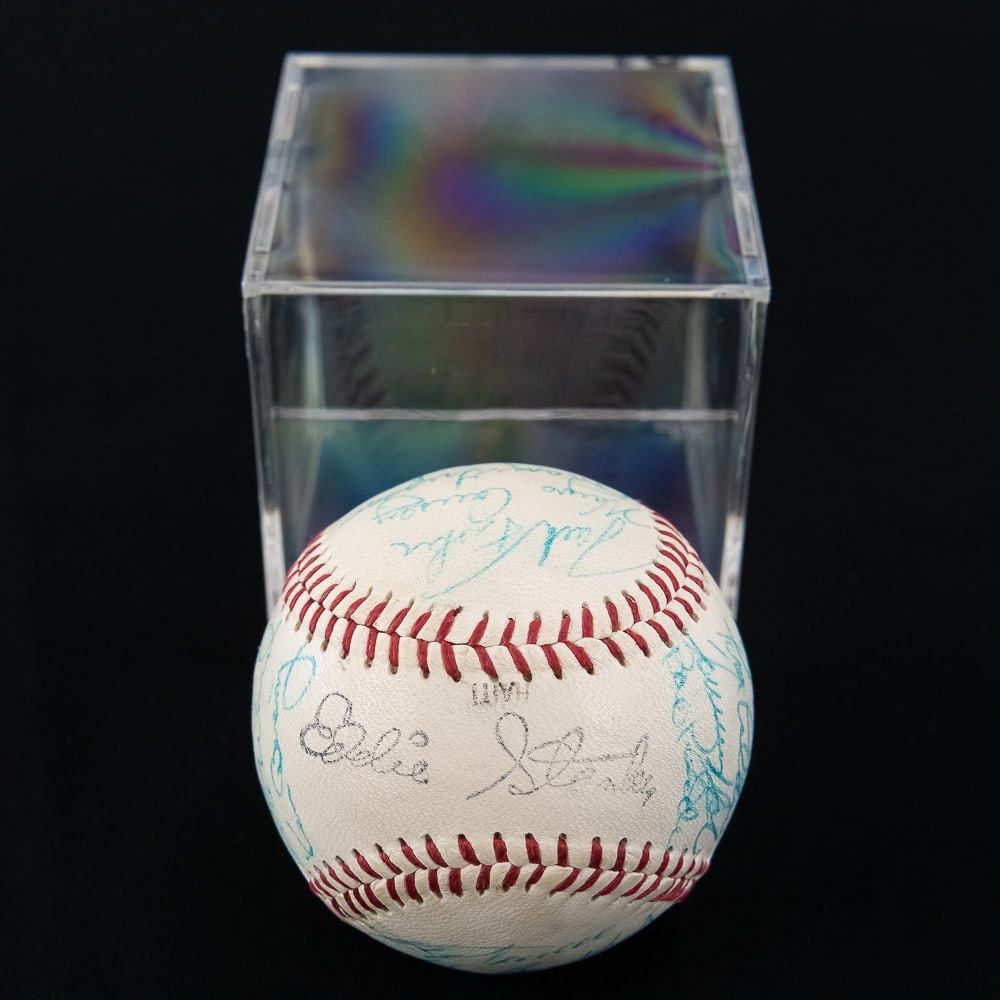 1968 White Sox Team Autographed Baseball: This exceptional piece of Southside baseball history is a vintage 1968 Chicago White Sox team-signed baseball featuring approximately 30 authentic blue ballpoint ink signatures from a historic year of