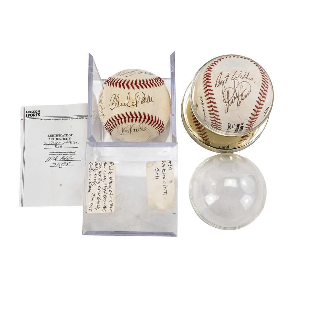 Steve Stone & White Sox Old Timer Signed Baseballs (1 of 12)