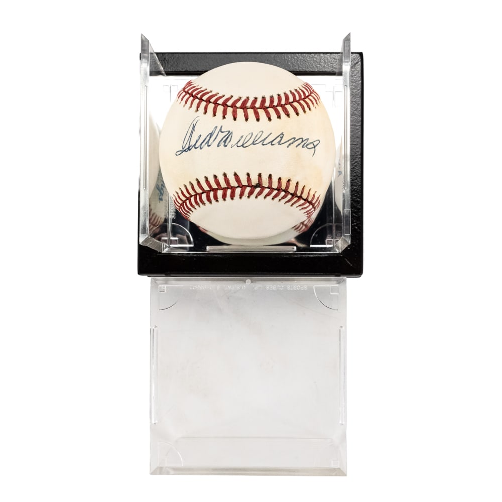 Ted Williams Autographed American League Baseball: Marine Corps Captain,19-time All Star, 2 time AL MVP, 2 time Triple Crown & 6 time AL batting champion The Splendid Splinter Ted Williams Autographed Rawlings Official American League Bobby Brown