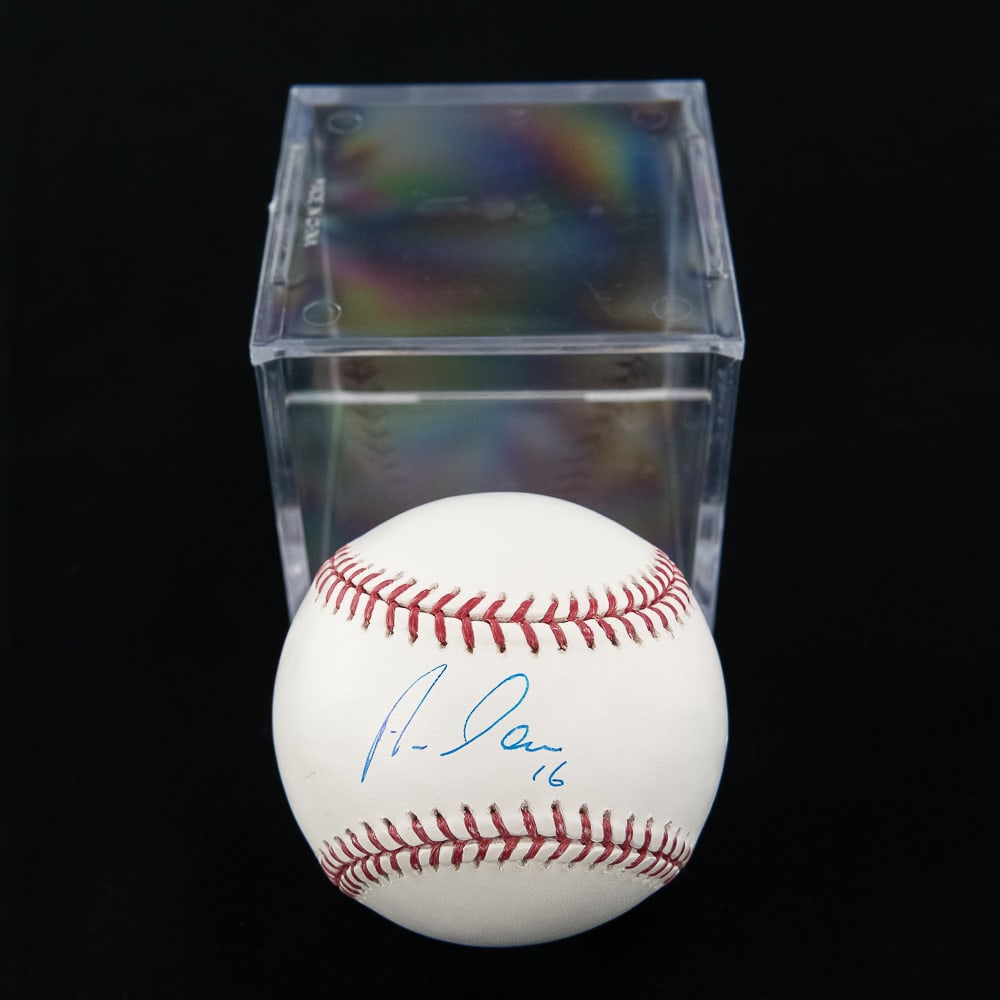 Aramis Ramirez Autographed MLB Baseball: Aramis Ramirez Autographed Rawlings Official Major League Allan H. Selig Baseball showcasing bold blue ball ink Sweet Spot Signature.