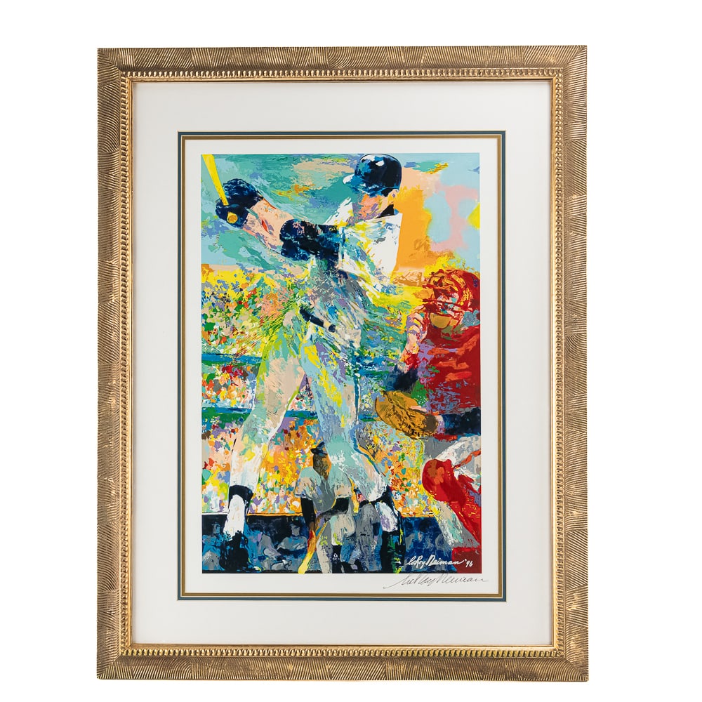 LeRoy Neiman Framed Baseball Serigraph: Title: LeRoy Neiman Framed Baseball SerigraphPrint Size: 21” wide by 30” tallFrame Size: 31.5” wide by 39 ¼ “ tallOriginal Artist: LeRoy NeimanYear of Artwork: 1996Name of