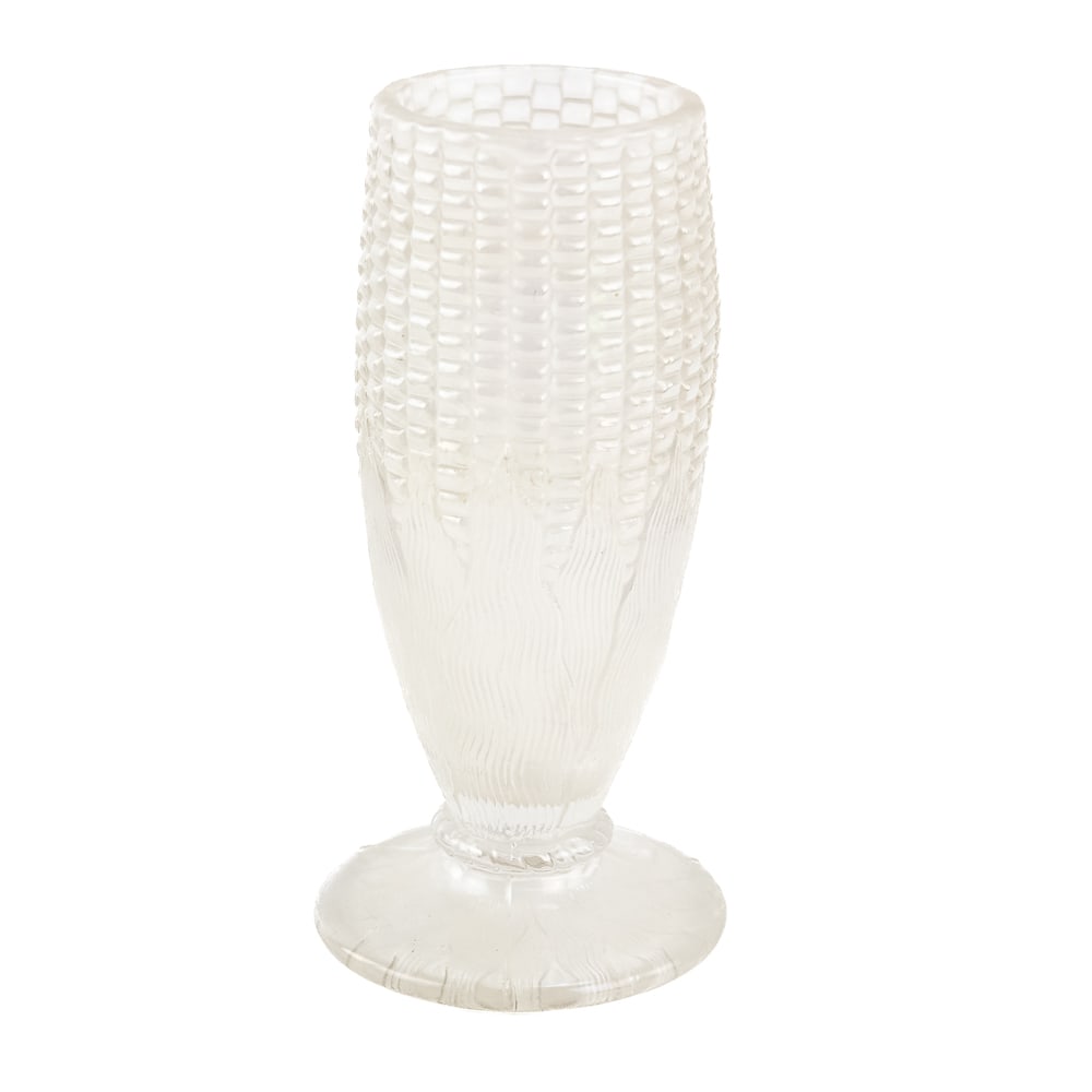 Carnival Glass: Northwood Corn Vase: White. Very good piece.See photos to judge condition and bid accordingly.6.5 in.