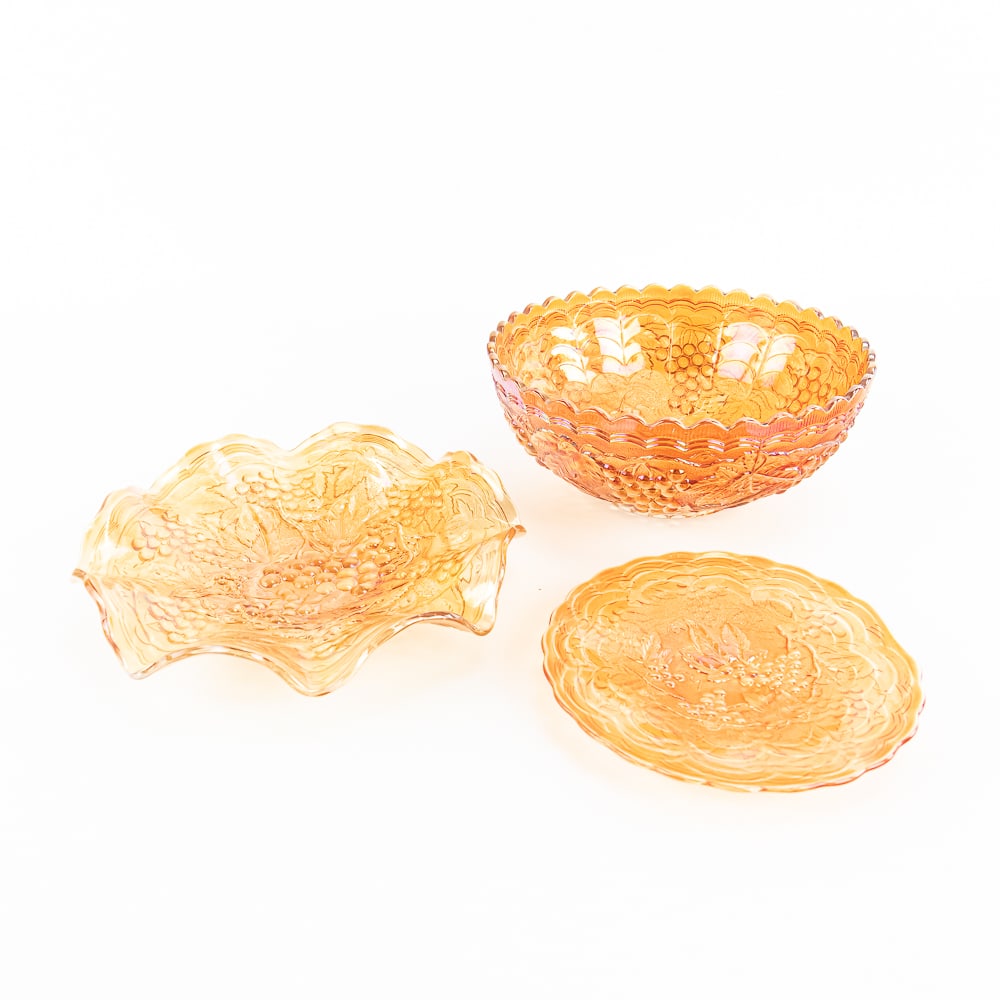 Carnival Glass: Imperial 3-Pc Lot (1 of 15)
