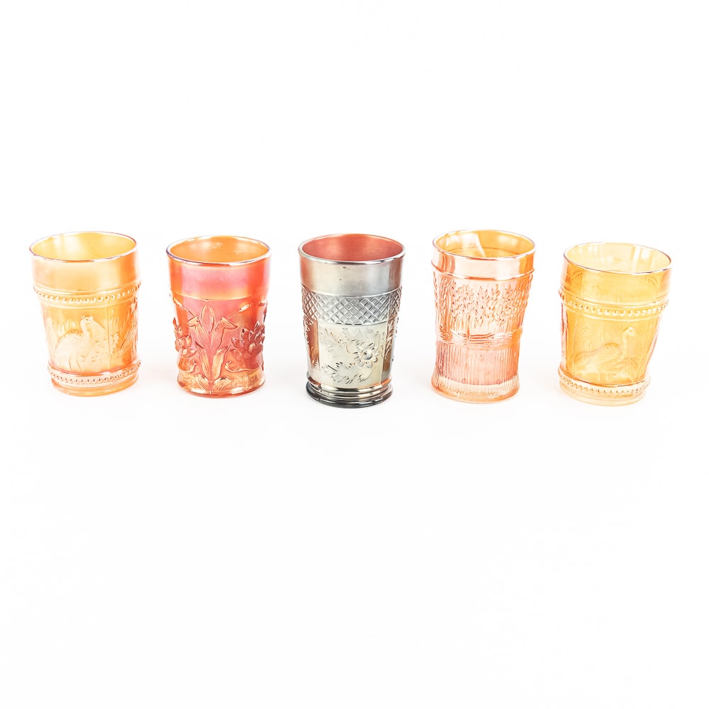Carnival Glass: Tumblers 5-Pc Lot (1 of 8)