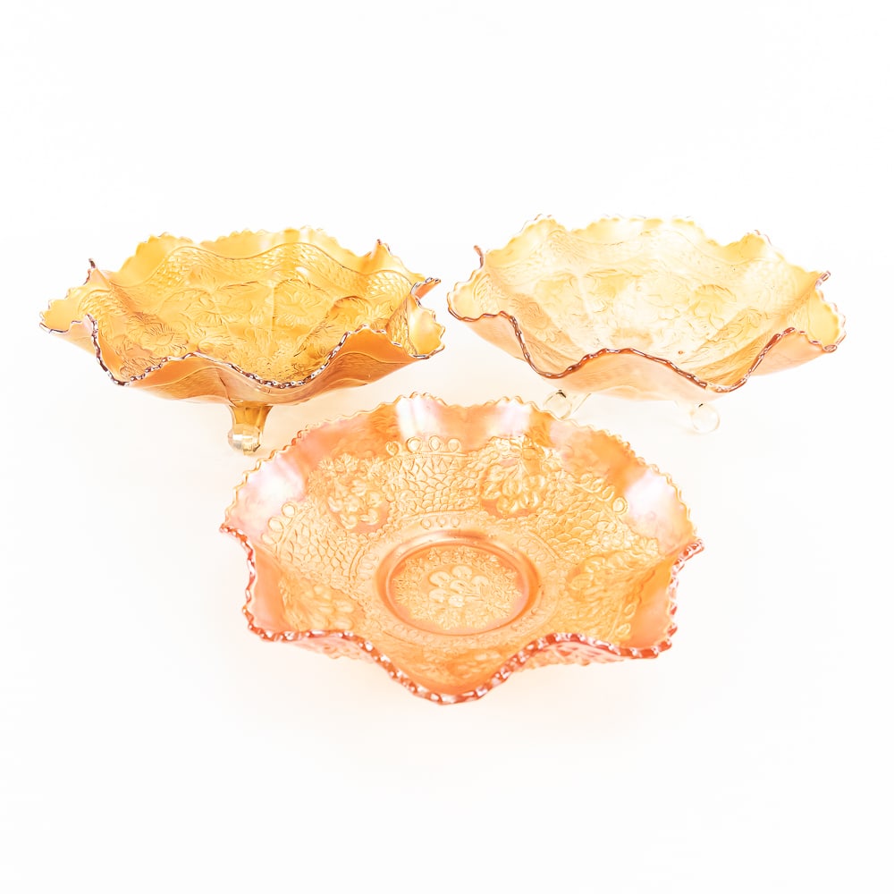 Carnival Glass: Fenton Bowls 3-Pc Lot (1 of 16)