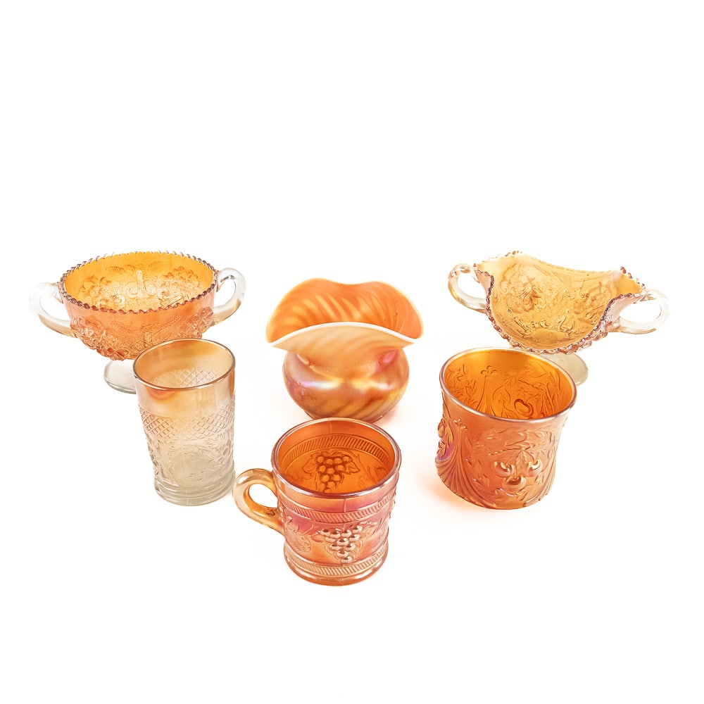 Carnival Glass Dugan & Diamond: 6-Pc Lot (1 of 12)