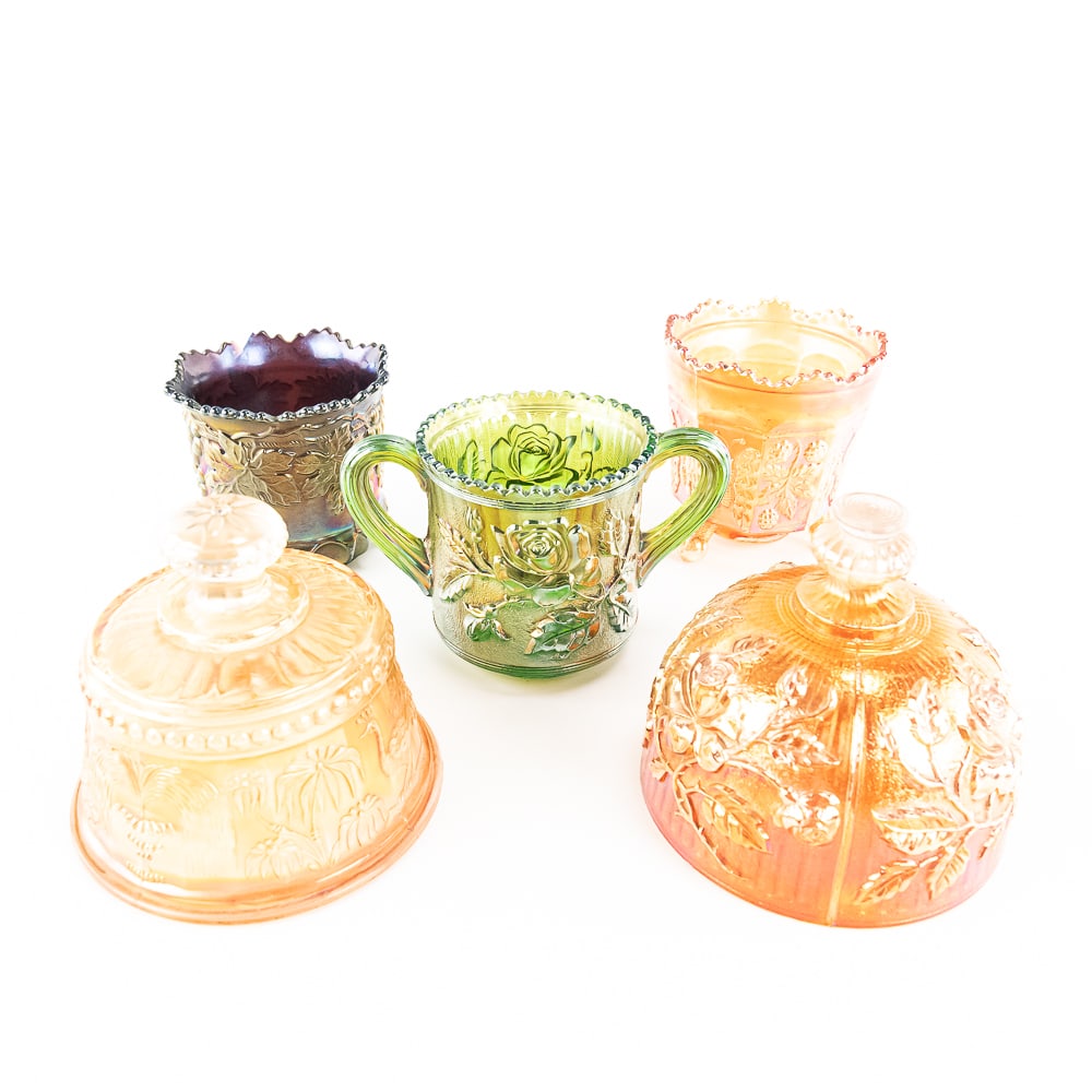 Carnival Glass: Assortment 5-Pc Lot (1 of 10)