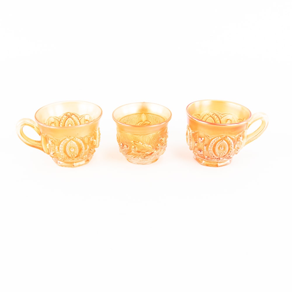 Carnival Glass: N'wood Punch Cups 3-Pc (1 of 4)