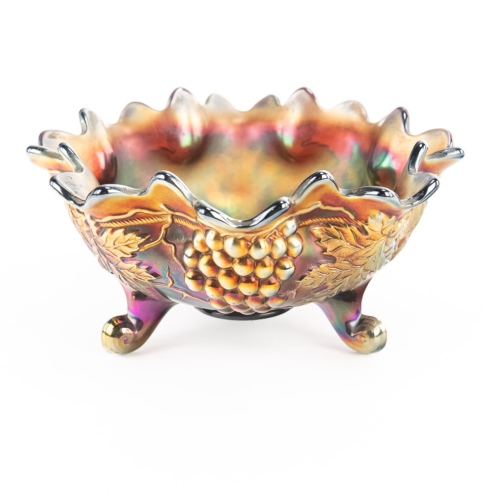 Carnival Northwood Grape & Cable Ftd Fruit Bowl: Amethyst purple. Small size fruit bowl in good condition. See photos to judge condition and bid accordingly. 11" across