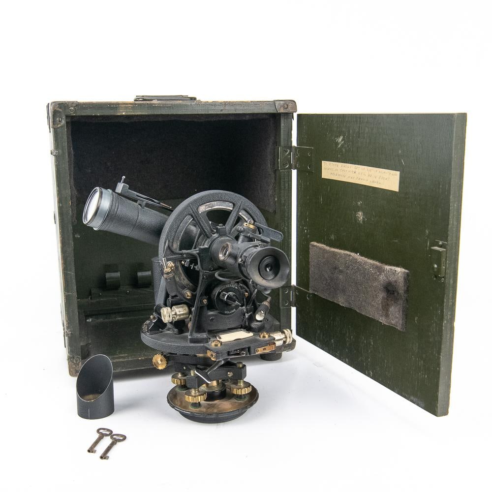 Inter-War David White Navy 'NOL' Aero Theodolite: This rare WWII-era "Theodolite - Shore" (Aero-1928-USN) is a sophisticated piece of naval history manufactured by the David White Company of Milwaukee, WI. A standout feature of this unit is the