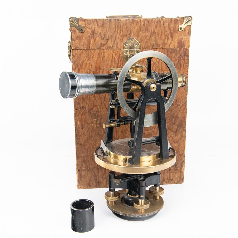 Bausch & Lomb Model 50 Railroad Transit: This professional-grade "Railroad" Transit, Model 50, was manufactured by the renowned Bausch & Lomb Optical Co. of Rochester, NY, around 1909. A quintessential tool of early 20th-century American inf