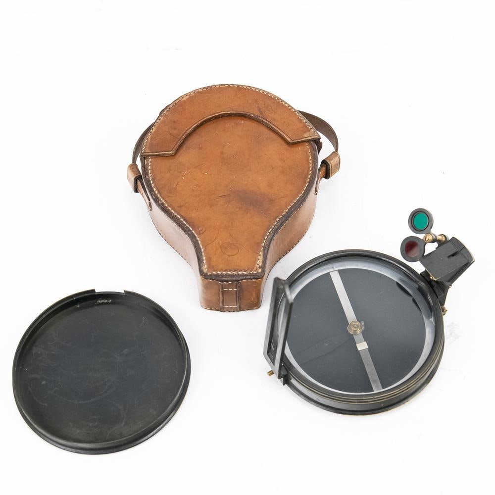 Large-Format Prismatic Surveying Compass W/Case: A high-precision, professional-grade Prismatic Surveying Compass (Schmalcalder-type), likely of British or American manufacture circa 1890-1920 This large-format instrument was designed for