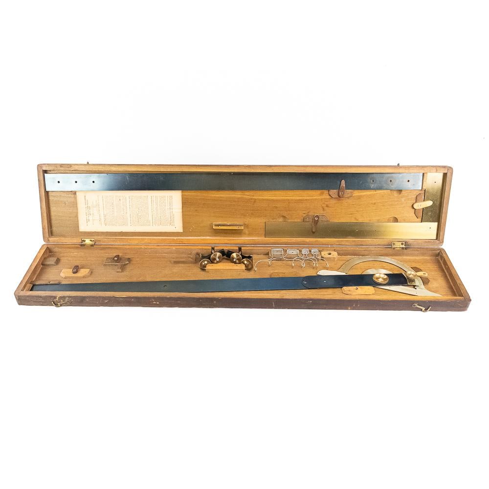 Antique Wooden Cased Trigonometer Drafting Tool - 10