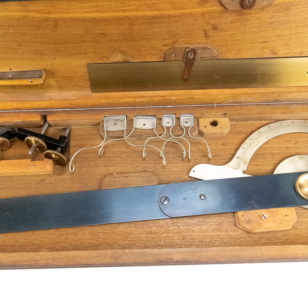 Antique Wooden Cased Trigonometer Drafting Tool - 11