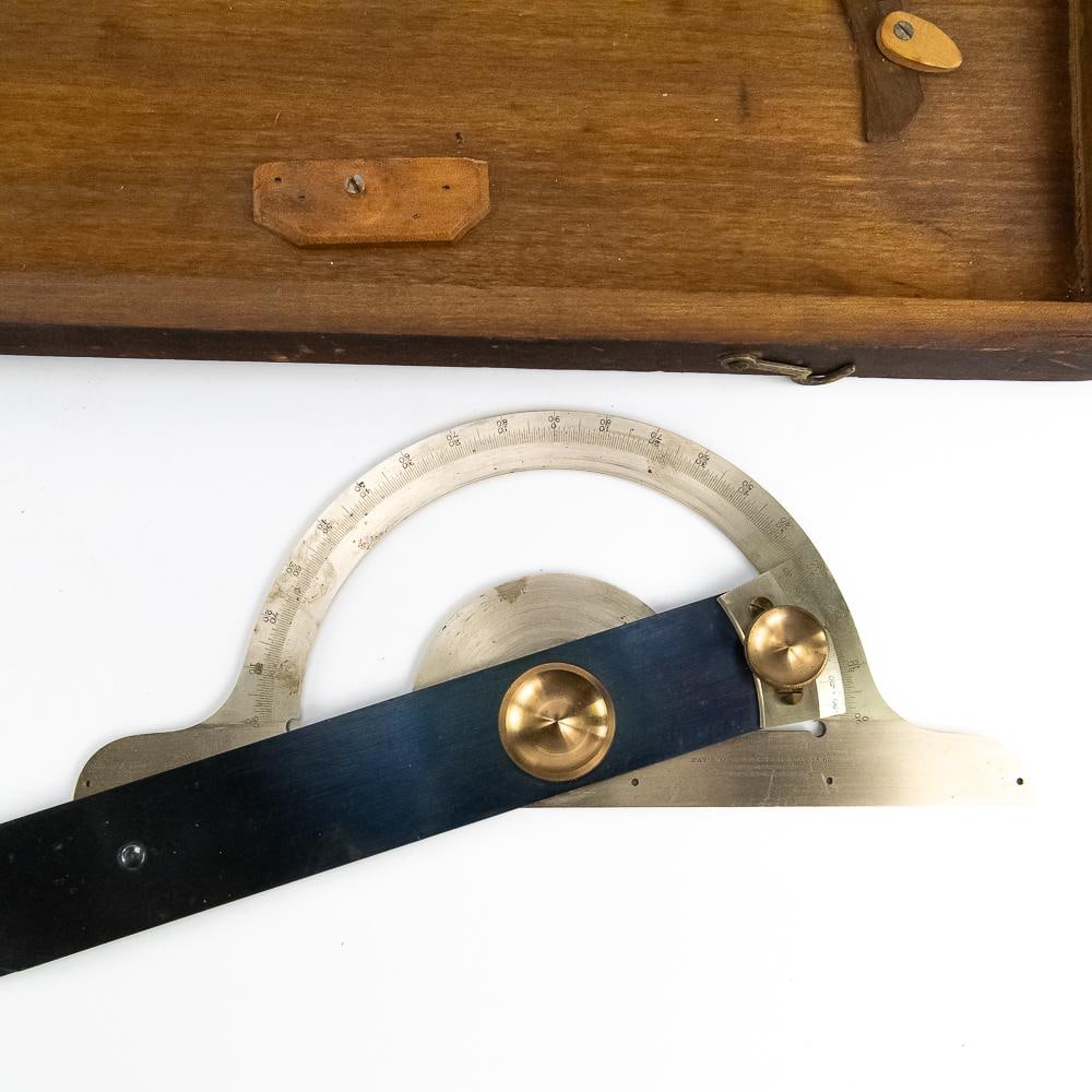 Antique Wooden Cased Trigonometer Drafting Tool - 2