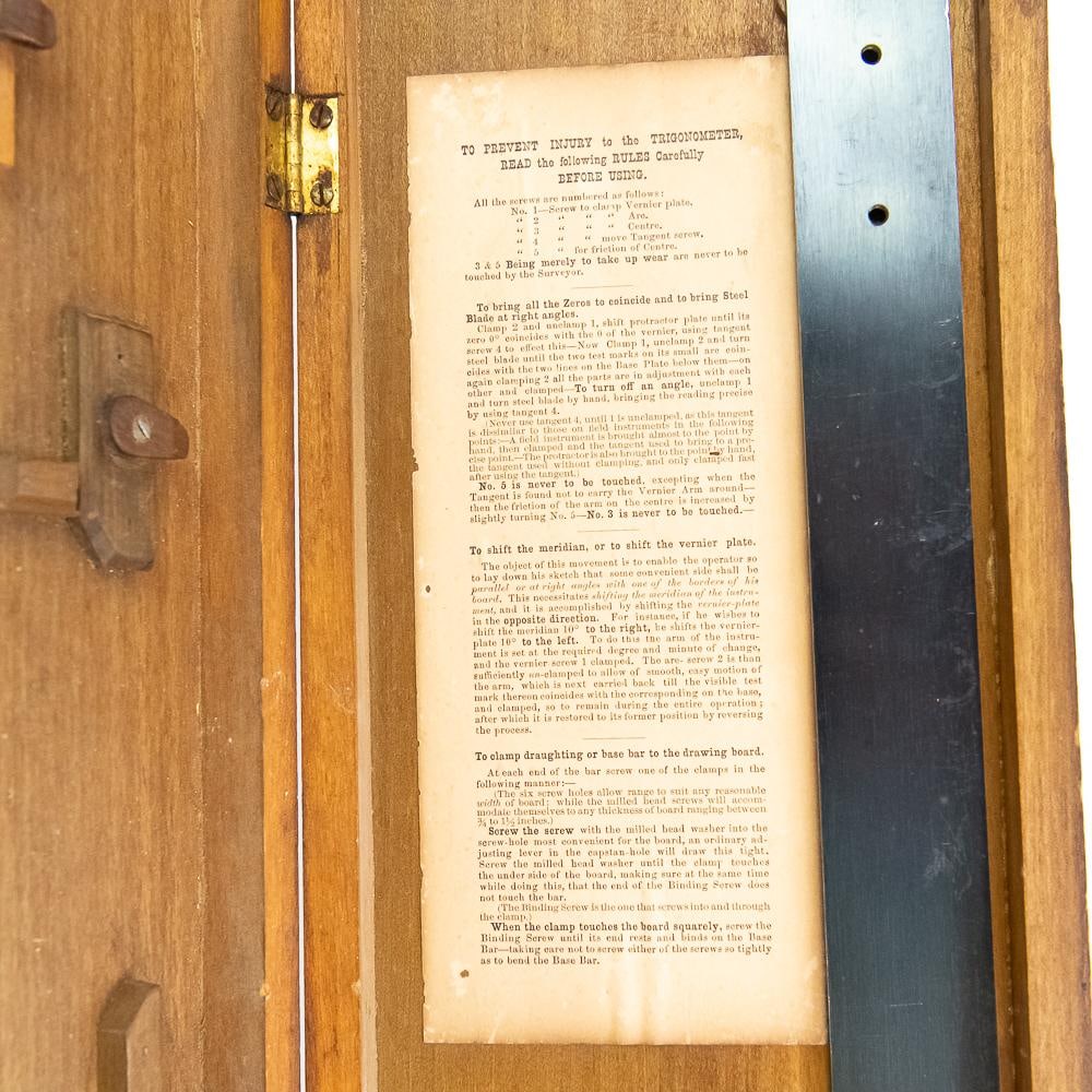 Antique Wooden Cased Trigonometer Drafting Tool - 8