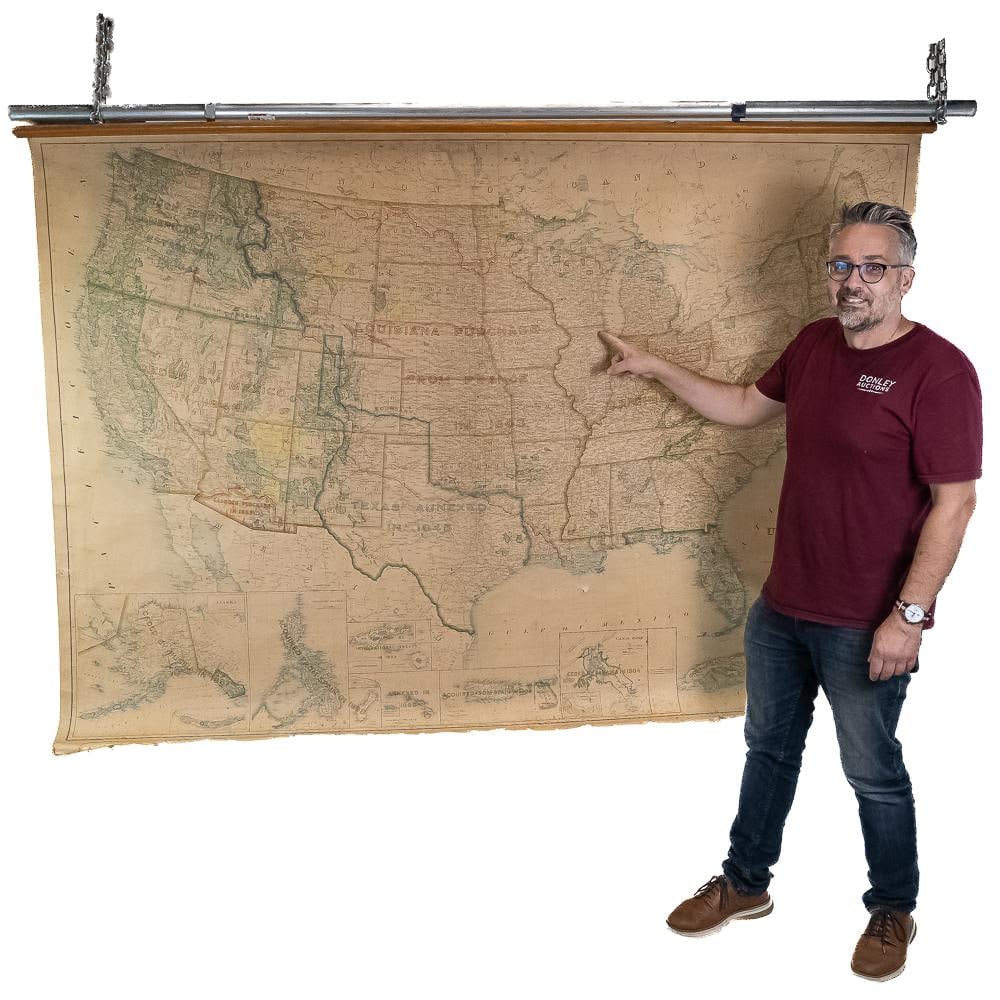 1938 US General Land Office Wall Map - 2