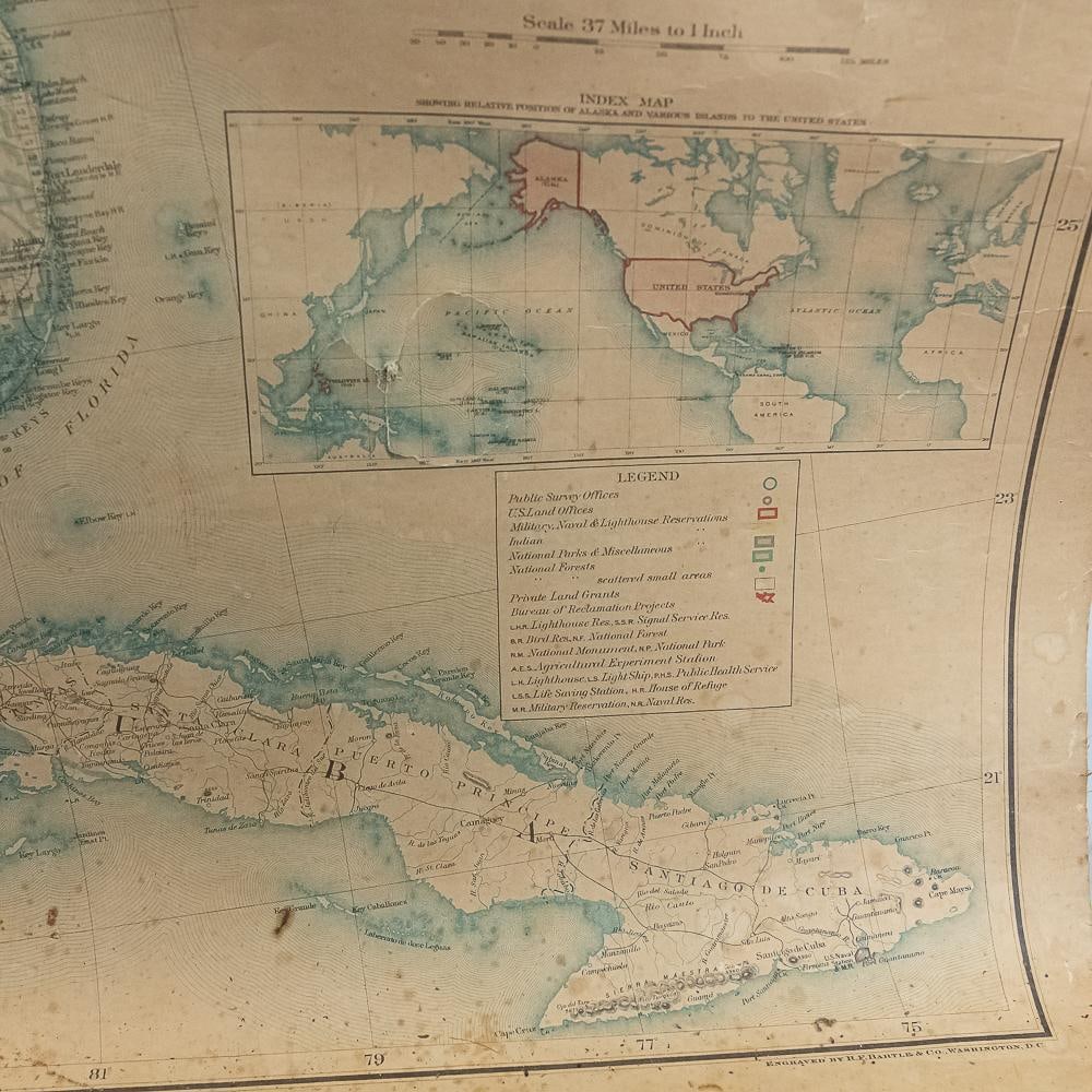 1938 US General Land Office Wall Map - 8