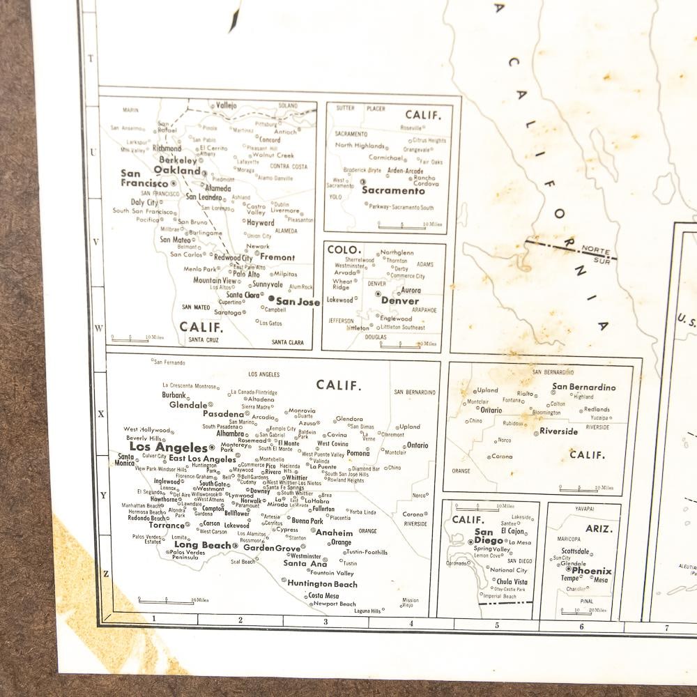 Framed Cleartype County-Town US Map - 6