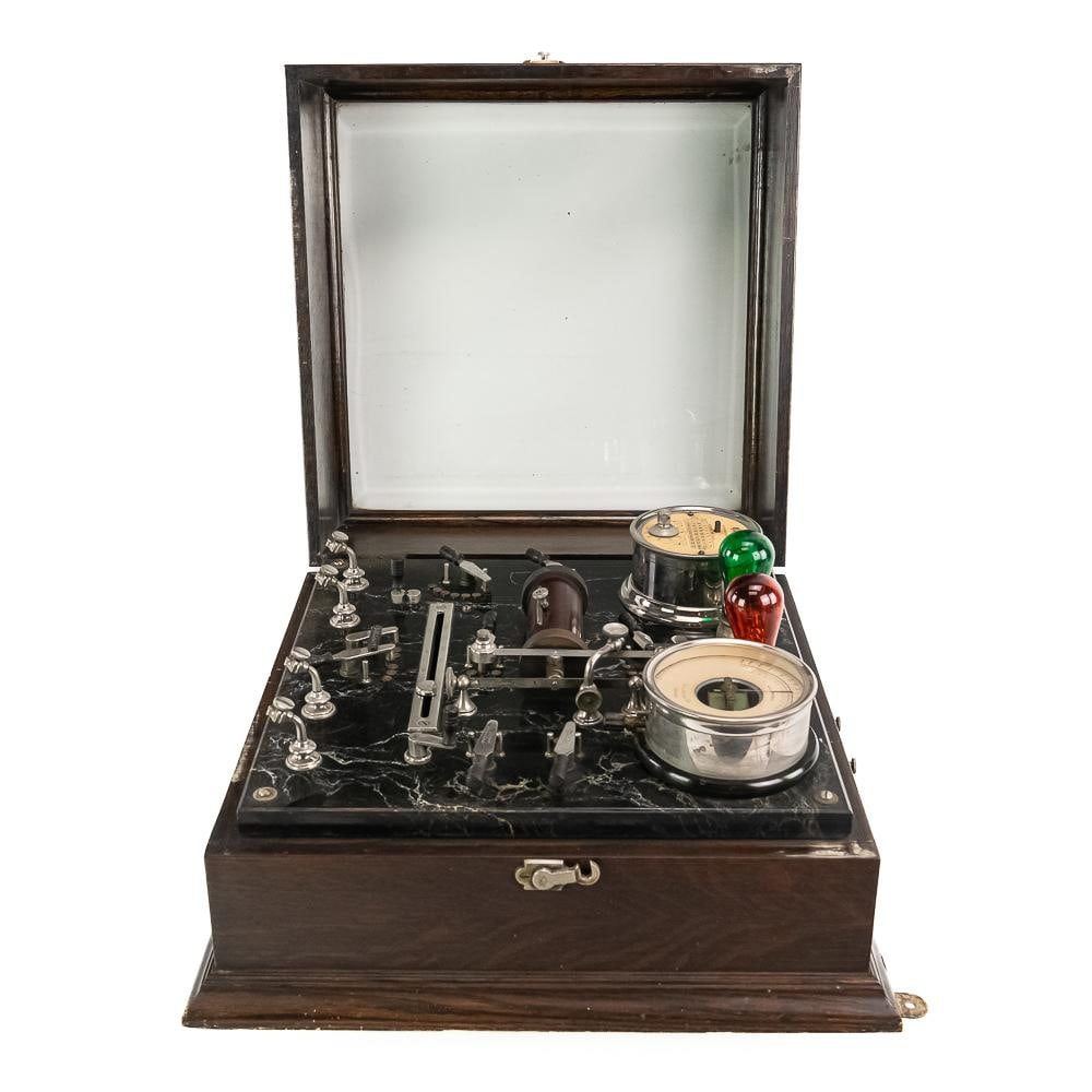 Antique Victor Medical Galvanic Switchboard: Emerging from a premier estate, this exceptional turn-of-the-century medical galvanic switchboard apparatus stands as a remarkable artifact from the progressive golden era of American electrotherapeut