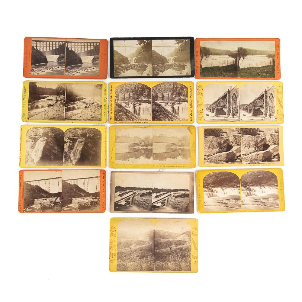13 Stereo View Cards of Rivers & R.R. Bridges (1 of 6)
