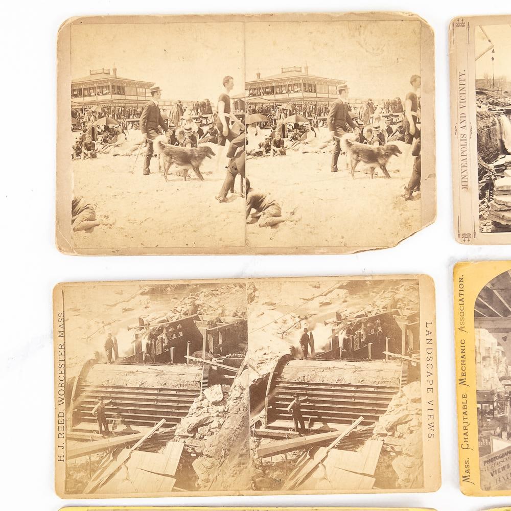 7 Cabinet Format Stereo View Cards - 2