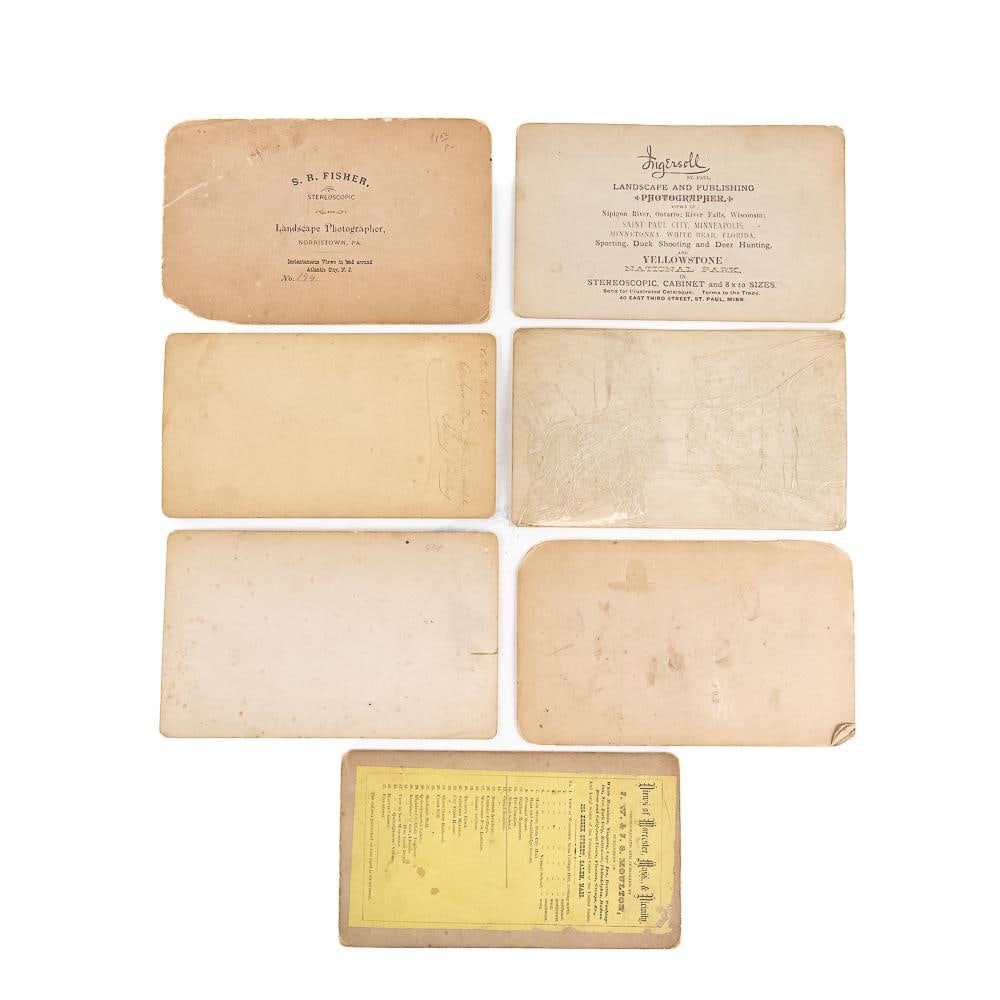 7 Cabinet Format Stereo View Cards - 6