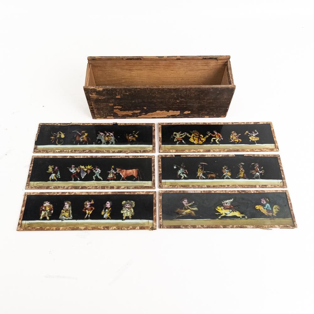 6 Whimsical Magic Lantern Glass Slides Box (1 of 8)