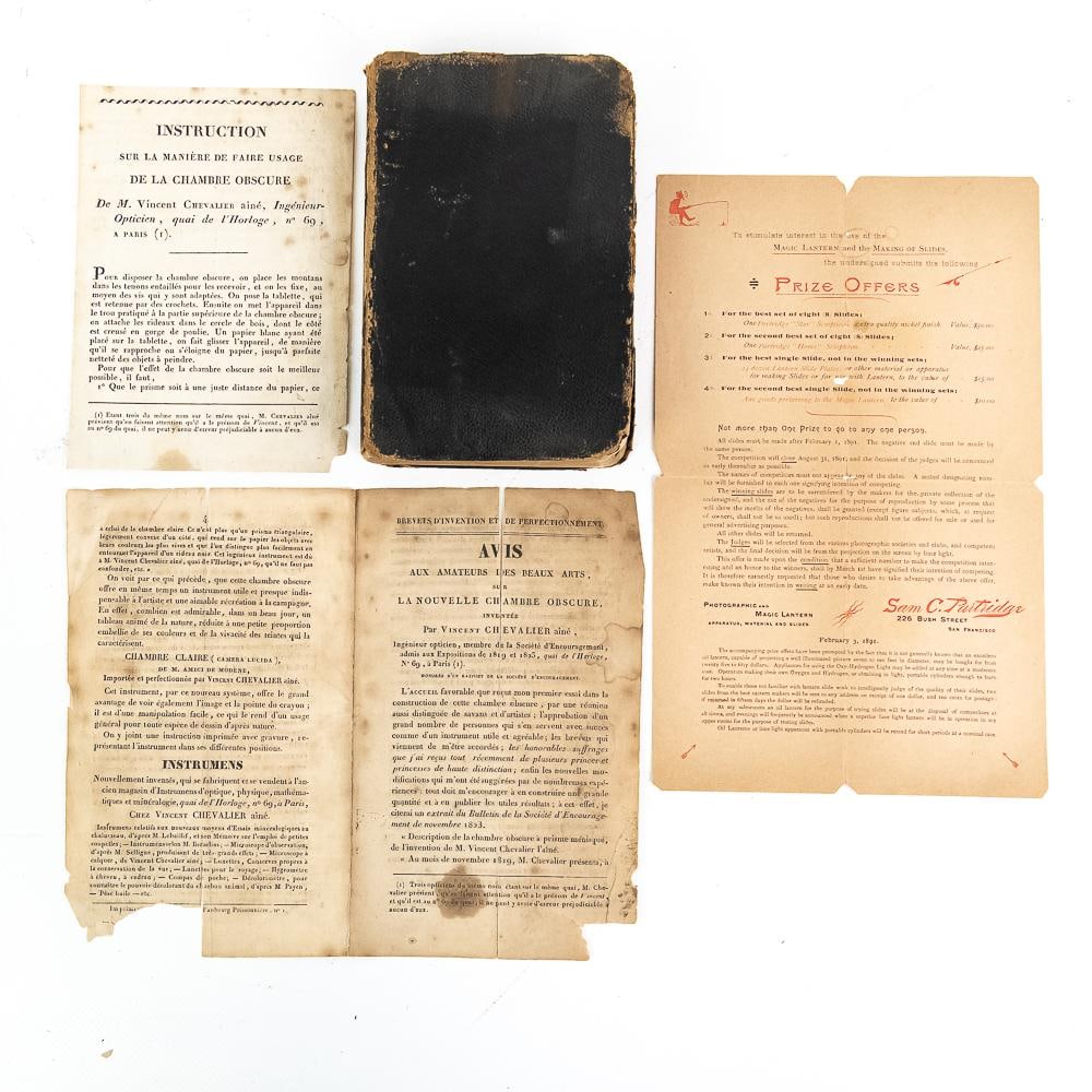Antique Stereoview & Optic Literature Lot: This fascinating historical collection features an 1886 French catalog titled Catalogue GÄ‚Â©nÄ‚Â©ral des Ä‚â€°preuves