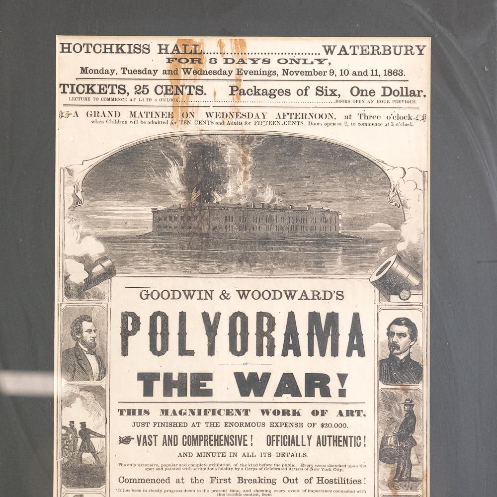 Civil War 1863 Polyorama Broadside-Framed - 2