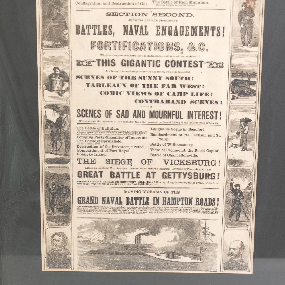 Civil War 1863 Polyorama Broadside-Framed - 5