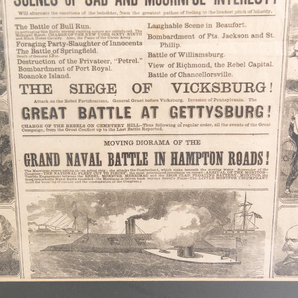 Civil War 1863 Polyorama Broadside-Framed - 9