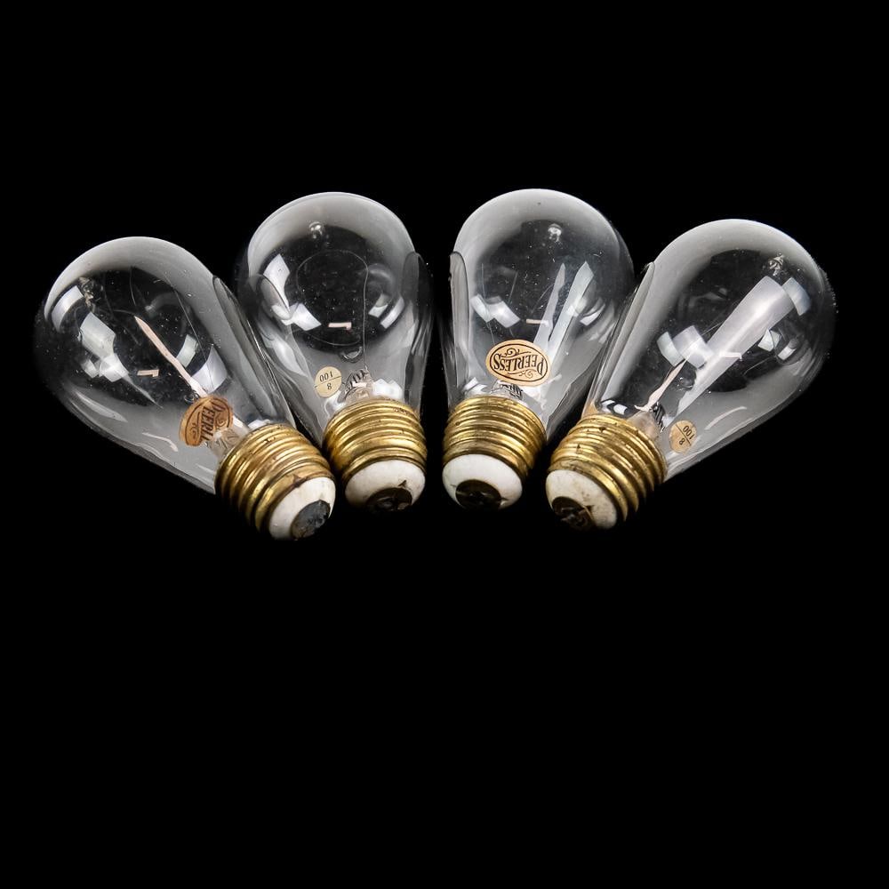 4 Antique Peerless Tipped Light Bulbs - 6